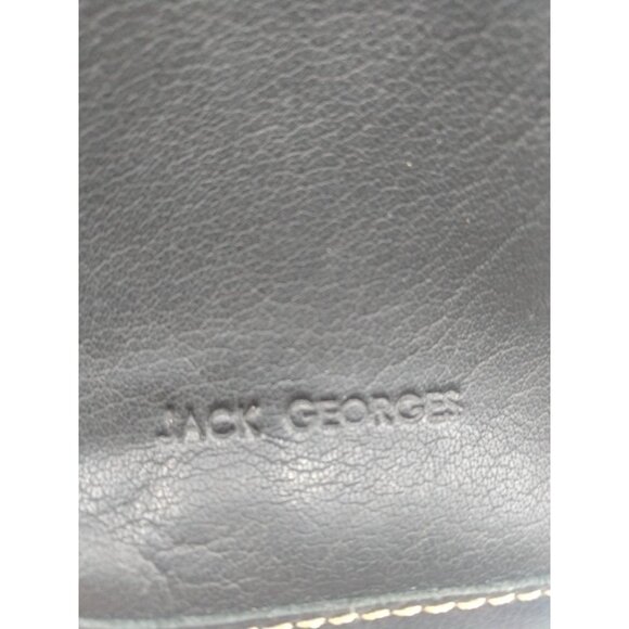 Jack Georges Black Leather Backpack With Multiple Compartments & Adjustable Stra - Picture 2 of 6